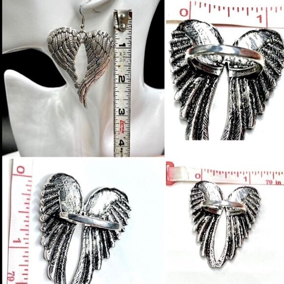 Wings Jewelry 🔥 3” Wings Earrings 🔥 Wing Ring - 7 🔥 Sexy Always 🔥 Custom…New - Picture 3 of 7